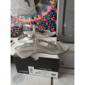 WOMENS London Fog LFW-MACEY SLV FAB/STONES DRESS SHOE, Size 8 M, ☆(#185)